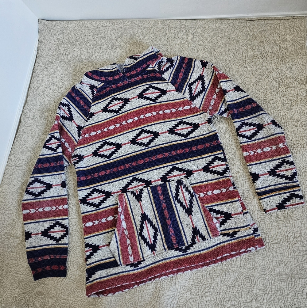 BKC Men's Aztec Pullover Hoodie Sweatshirt Southwestern Style, Size XL